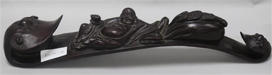 A Chinese carved wood ruyi sceptre 50cm.